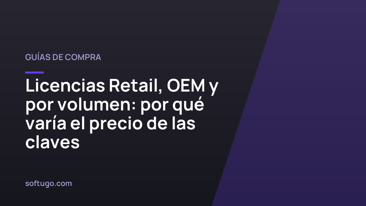Licencias Retail, OEM y por volumen: por qué varía el precio de las claves